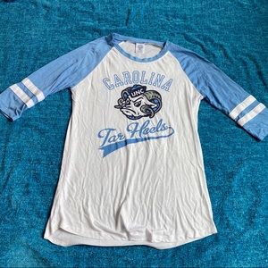 UNC Carolina Tar Heels Raglan 1/2 Sleeve Tee